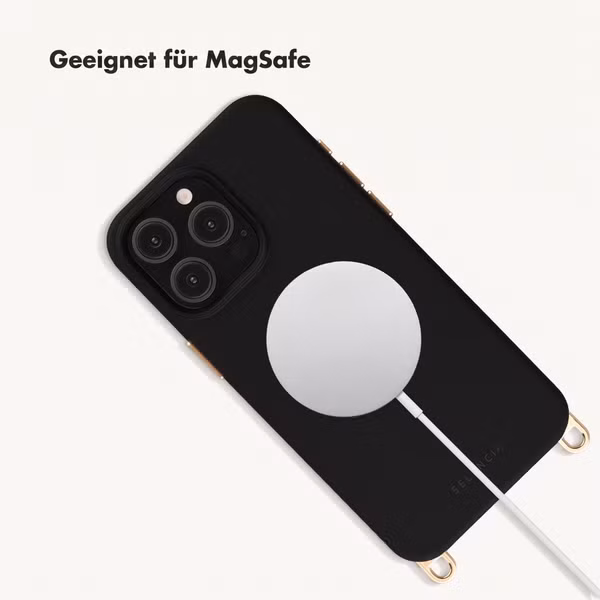 Selencia Rivièra Backcover mit MagSafe mit abnehmbaren Haken Apple iPhone 15 Pro Max - Velvet Black