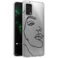 imoshion Design Hülle Galaxy A02s - Abstraktes Gesicht - Schwarz