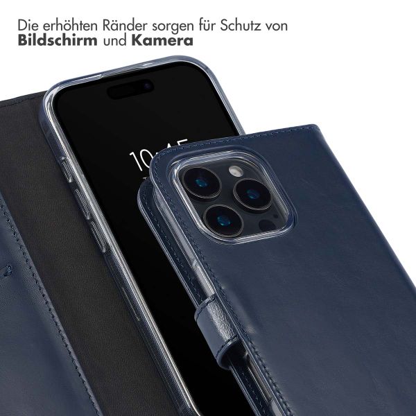 Selencia Echtleder Klapphülle Apple iPhone 16 Pro Max - Blau