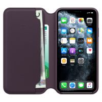 Apple Leather Folio Klapphülle Apple iPhone 11 Pro Max - Aubergine