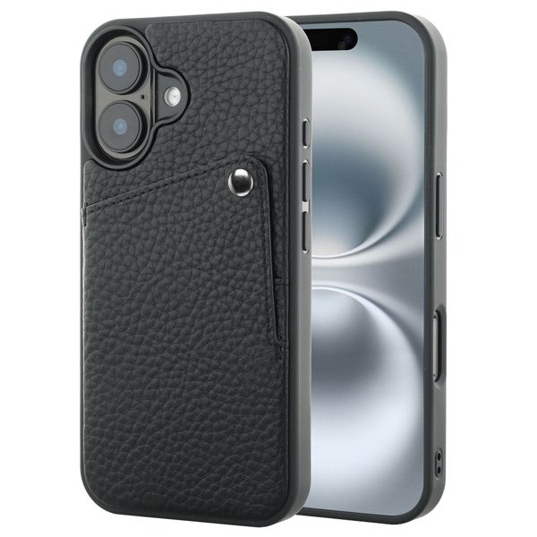 Selencia Riva Back Cover mit Kartenfach Apple iPhone 16 - Schwarz