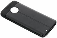 Leder Silikon-Case Schwarz für Motorola Moto G6