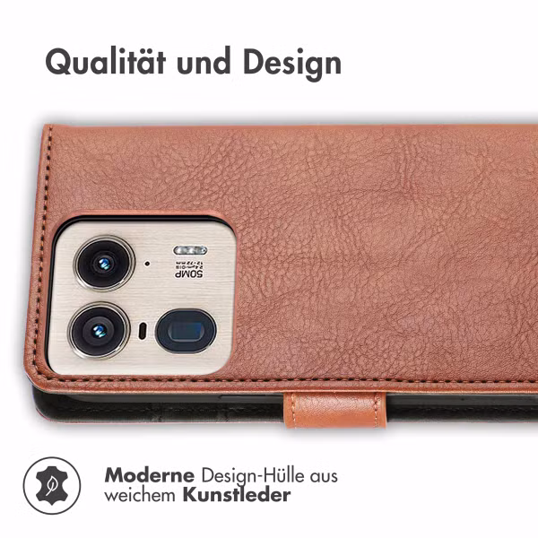 imoshion Luxuriöse Klapphülle für das Motorola Edge 50 Ultra - Braun