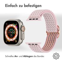imoshion Elastisches Nylonarmband für das  Apple Watch Series 1 t/m 11 / SE / Ultra (44/45/46/49 mm) - Rosa