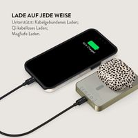Burga Magnetische Powerbank 5.000 mAh - MagSafe und Qi2 - Mandel-Latte / Gold