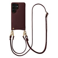 Selencia Nova HandyHülle mit Kordel und Kartenhalter Samsung Galaxy S26 Ultra - Bold Burgundy