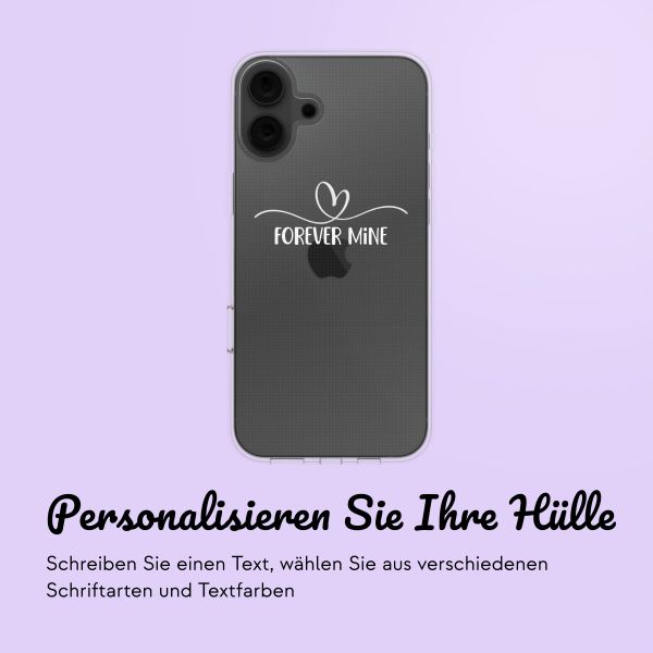 Personalisierte Hülle mit elegantem Herz iPhone 16 - Transparent