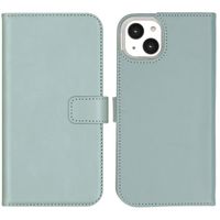Selencia Echtleder Klapphülle für das Apple iPhone 14 Plus - Air Blue