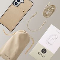 Selencia Nova HandyHülle mit Kordel und Kartenhalter Samsung Galaxy S26 - Beige