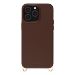 Selencia Rivièra Backcover mit MagSafe mit abnehmbaren Haken Apple iPhone 14 Pro - Choco Brown