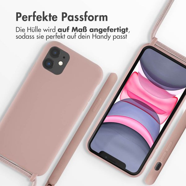 imoshion Silikonhülle mit Band für das iPhone 11 - Sand Pink