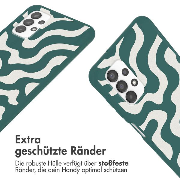 imoshion Silikonhülle design mit Band für das Samsung Galaxy A13 (4G) - Petrol Green Groovy