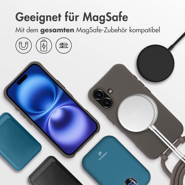 imoshion Color Backcover mit abtrennbarem Band MagSafe für das iPhone 16 - Black Coffee