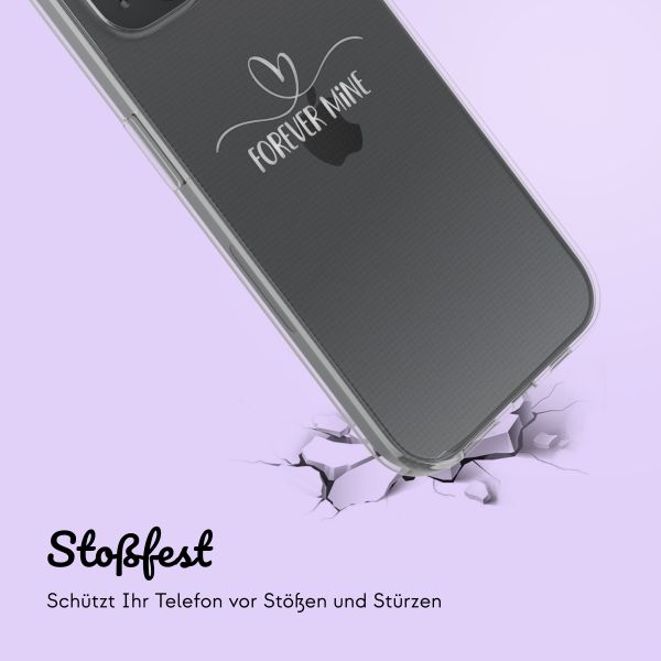 Personalisierte Hülle mit elegantem Herz iPhone 14 - Transparent