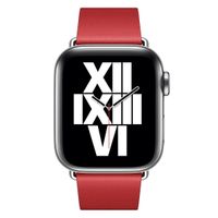 Apple Leather Band Modern Buckle für das  Apple Watch Series 1 t/m 9 / SE (38/40/41 mm) | Series 10 / 11 (42 mm) - Größe S - Scarlet Red