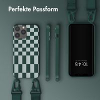 Selencia SilikonHülle design mit abnehmbarem Band Apple iPhone 13 Pro Max - Irregular Check Green