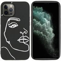 imoshion Design Hülle iPhone 12 Pro Max - Abstraktes Gesicht - Weiß