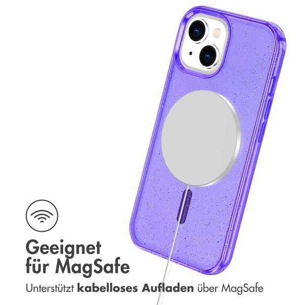 imoshion Sparkle Back Cover mit MagSafe Apple iPhone 15 - Glitzer Violett