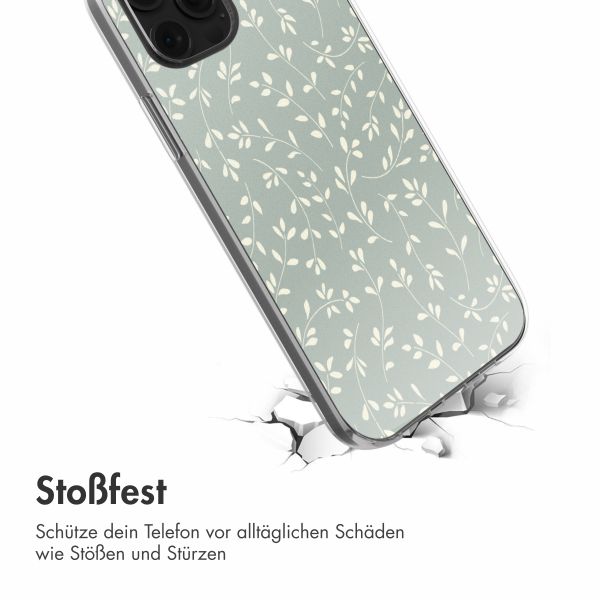 imoshion  Design Hülle für das iPhone 12 (Pro) - Smoke Green Flowers