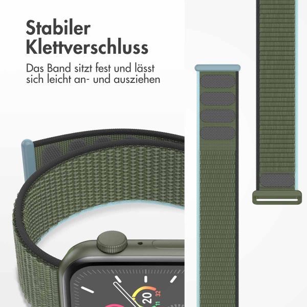 imoshion Nylonarmband für das  Apple Watch Series 1 t/m 9 / SE (38/40/41 mm) | Series 10 / 11 (42 mm) - Dark Olive