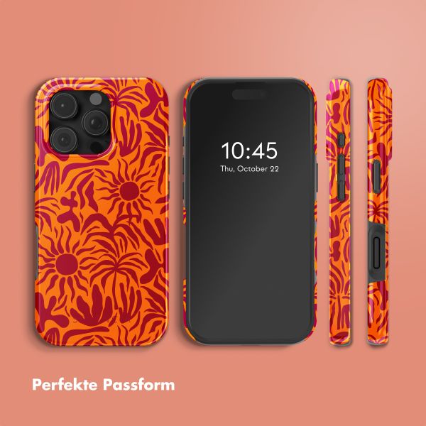 Selencia Vivid Tough Back Cover mit MagSafe für das iPhone 16 Pro Max - Tropical Vibes Apricot