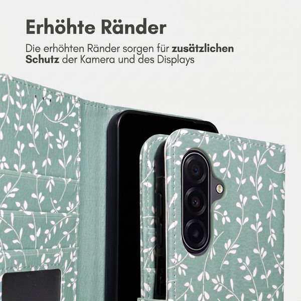 imoshion Design Klapphülle Samsung Galaxy S25 FE - Smoke Green Flowers