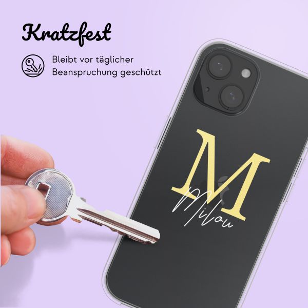 Personalisierte Hülle mit Buchstaben iPhone 14 - Transparent