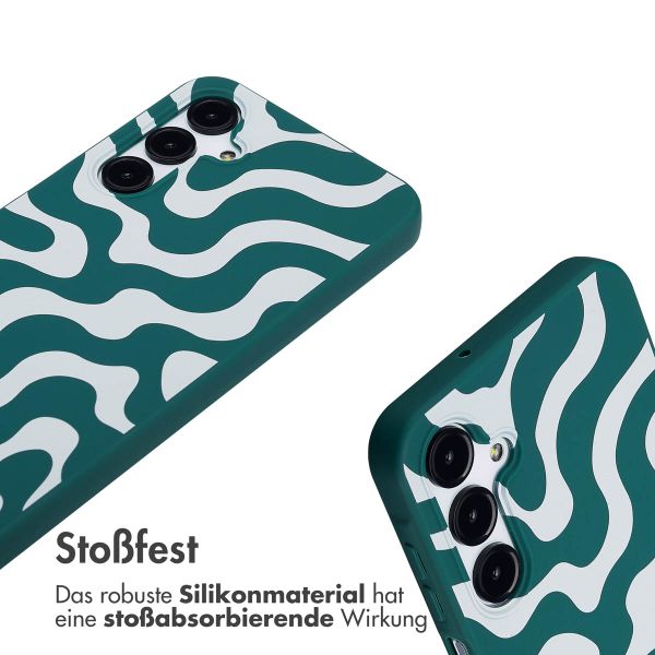 imoshion SilikonHülle design mit Band Samsung Galaxy A16 - Petrol Green Groovy