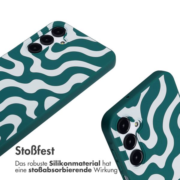 imoshion Silikonhülle design mit Band für das Samsung Galaxy A16 5G - Petrol Green Groovy