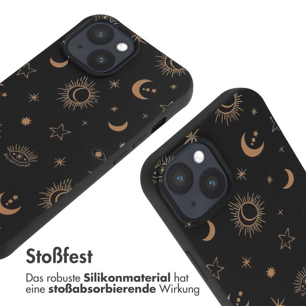 imoshion Silikonhülle design mit Band für das iPhone 15 - Sky Black