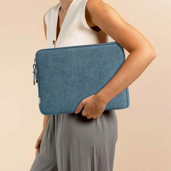 Selencia Cord Laptop Hülle 15-16 Zoll - Laptop Sleeve - Slate Blue
