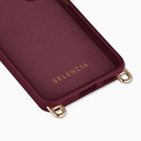 Selencia Rivièra Backcover mit MagSafe mit abnehmbaren Haken Samsung Galaxy S25 / S24 - Bold Burgundy
