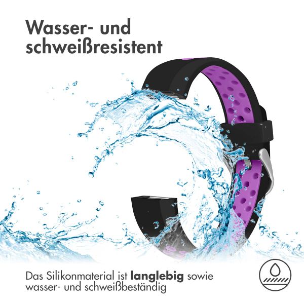 imoshion Silikonband Sport für das Fitbit Alta (HR) - Schwarz/Violett