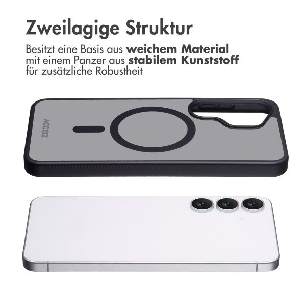 Accezz Rugged Frosted Back Cover mit MagSafe Samsung Galaxy S25 FE - Schwarz