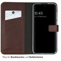 Selencia Echtleder Klapphülle Samsung Galaxy S24 Plus - Dunkelbraun