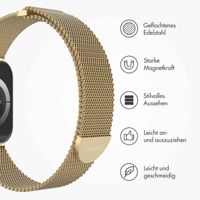 imoshion Mailändische Magnetarmband für die Apple Watch Series 1 bis 9 / SE (38/40/41 mm) | Series 10 (42 mm) - Größe S - Champagne