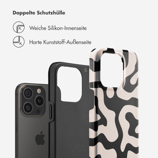 Selencia Vivid Tough Back Cover für das iPhone 15 Pro - Art Wave Black