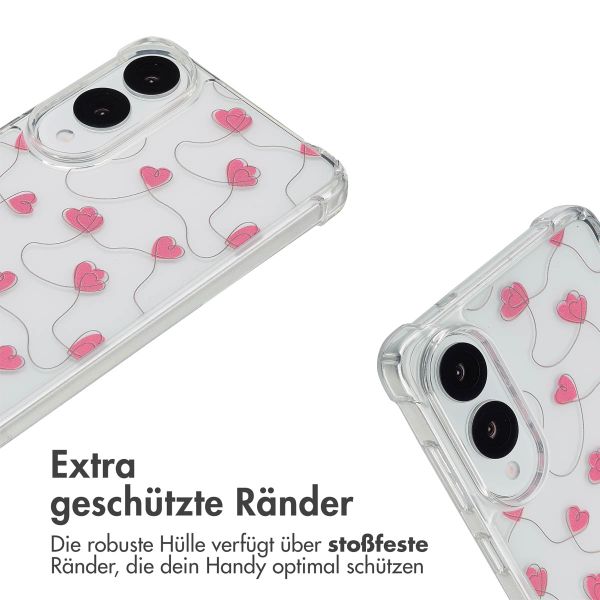 imoshion Design Hülle mit Band Samsung Galaxy S25 Edge - Dusty Rose Connected Hearts