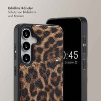 Selencia Nova HandyHülle mit Kordel und Kartenhalter Samsung Galaxy S24 / S25 - Leopard