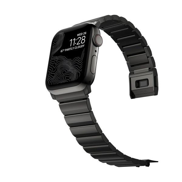 Nomad Magnetisches Stahlgliederarmband für das  Apple Watch Series 1 t/m 11 / SE / Ultra (44/45/46/49 mm) - Graphite