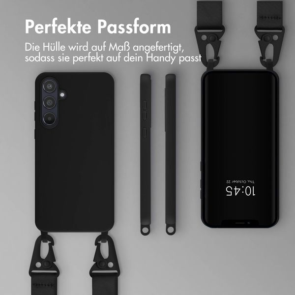 Selencia SilikonHülle mit abnehmbarem Band Samsung Galaxy A55 - Schwarz