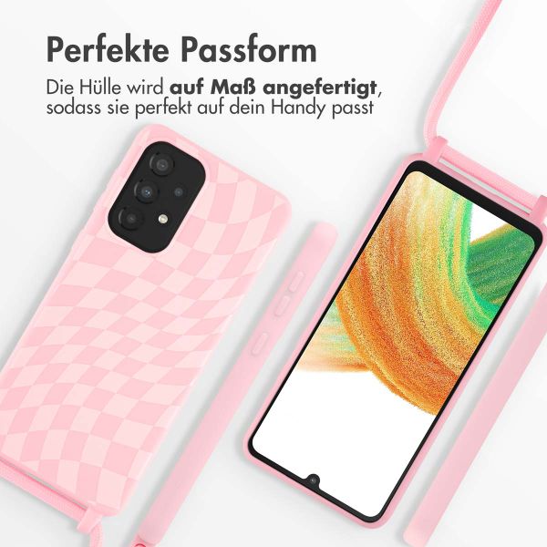 imoshion Silikonhülle design mit Band für das Samsung Galaxy A33 - Retro Pink