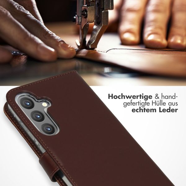 Selencia Echtleder Klapphülle Samsung Galaxy S24 Plus - Dunkelbraun