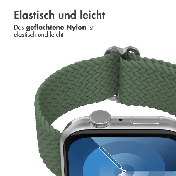 imoshion Gewebtes Nylonarmband für die Apple Watch Series 1 bis 10 / SE / Ultra (2) (44/45/46/49 mm) - Dunkelgrün