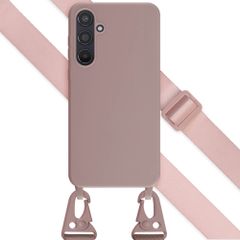 Selencia SilikonHülle mit abnehmbarem Band Samsung Galaxy A55 - Sand Pink
