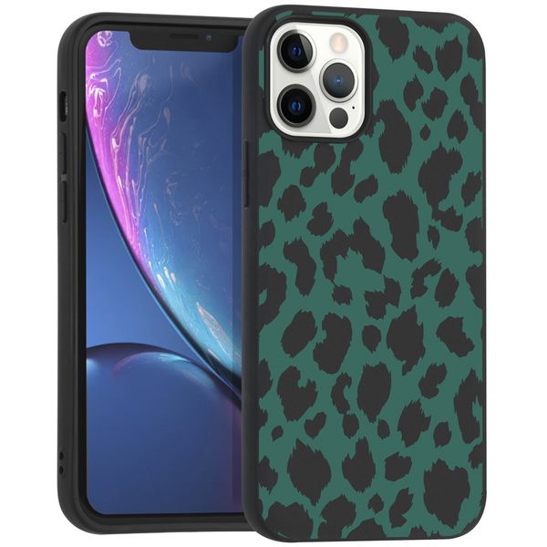 imoshion Design Hülle iPhone 12 (Pro) - Leopard - Grün / Schwarz