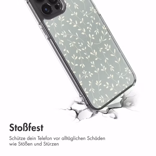 imoshion Design Hülle Apple iPhone 12 (Pro) - Smoke Green Flowers