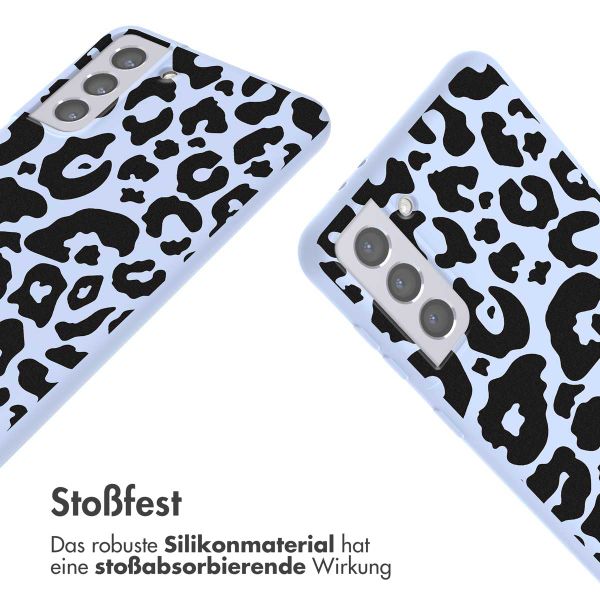 imoshion Silikonhülle design mit Band für das Samsung Galaxy S21 Plus - Animal Lila