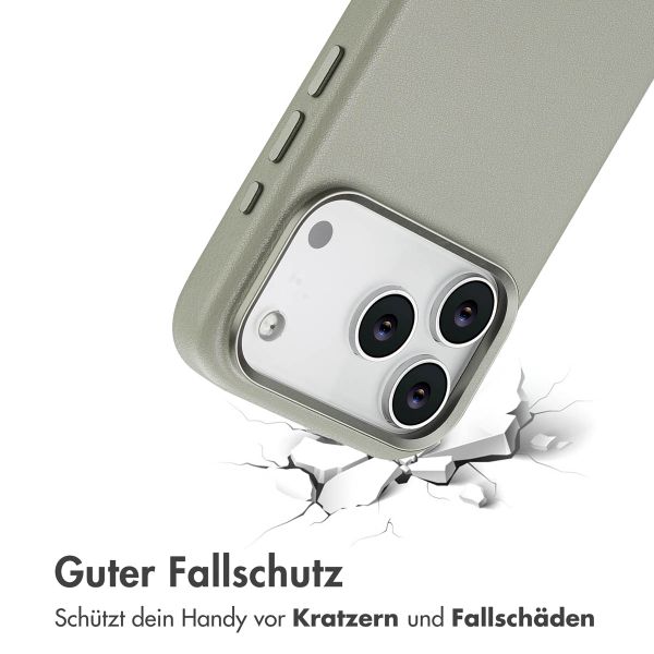 Accezz MagSafe Leather Backcover Apple iPhone 17 Pro - Light Grey