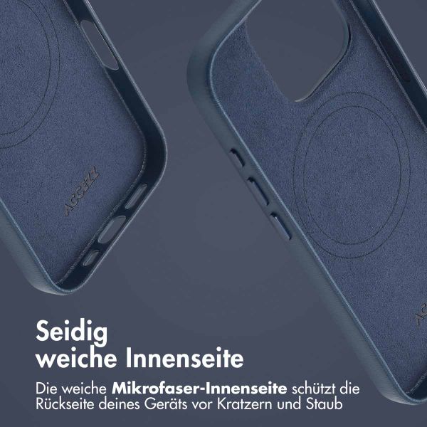 Accezz MagSafe Leather Backcover für das Apple iPhone 16 Pro - Nightfall Blue